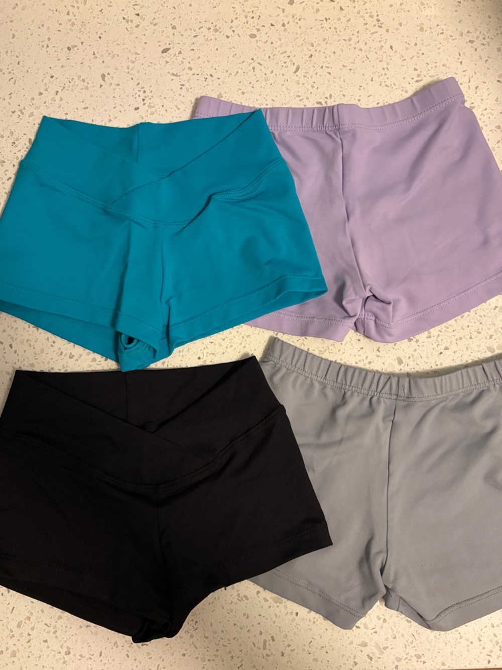 So Danca Bike Shorts - Teal, Lavender, Black, Gray